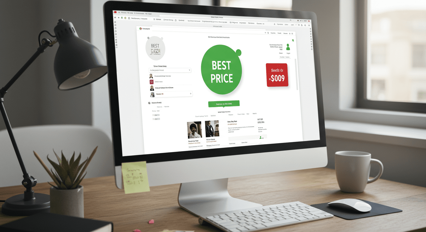best price shown in a computer best price shown in a computer