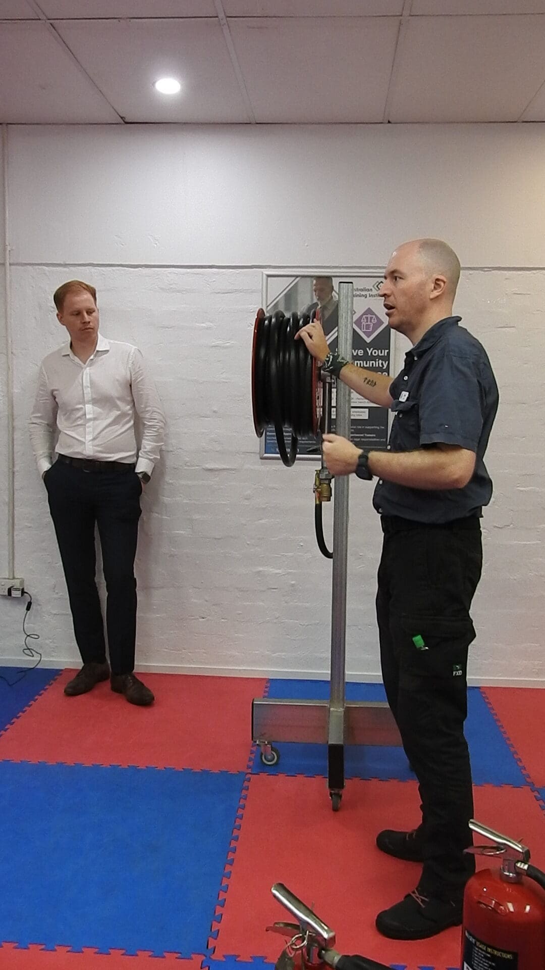 A student and trainer talking
