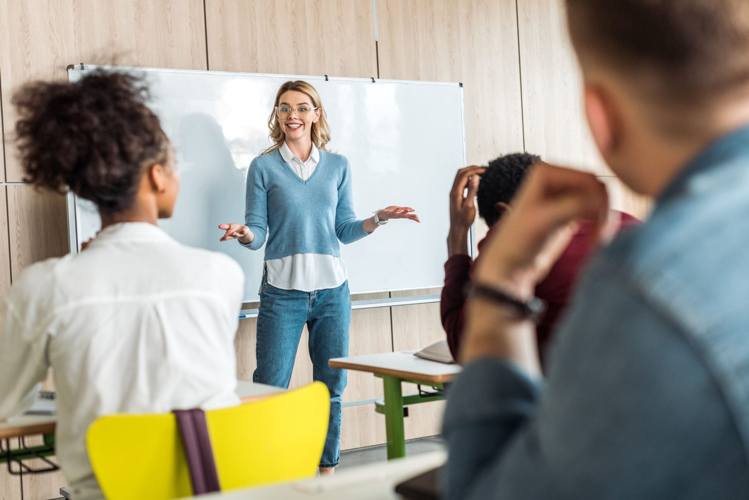 A trainer in action at a workplace